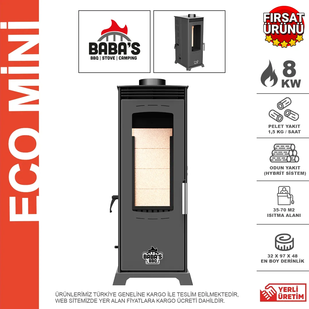 Babas Stove Eco Mini Plus Manuel Odun Ve Pelet Sobası